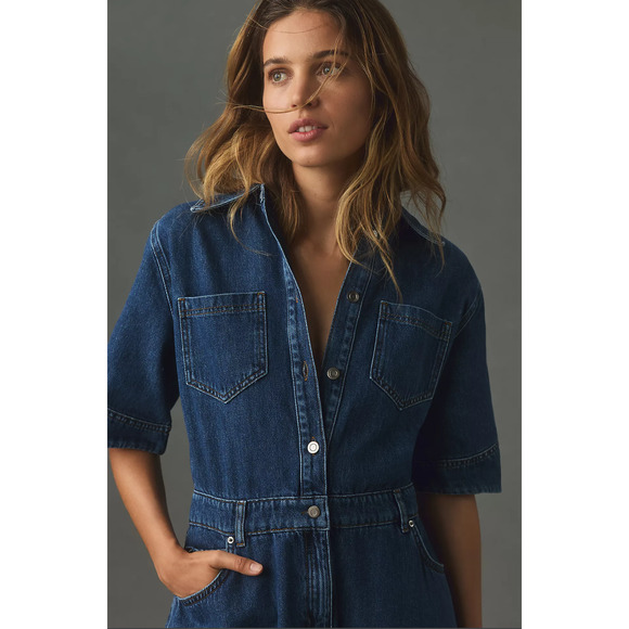 Anthropologie Blue Denim Midi Dress - Picture 3 of 5